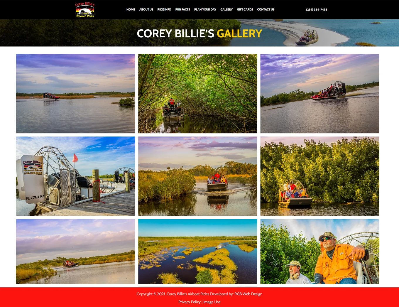 Airboat Tour - Website Design Project