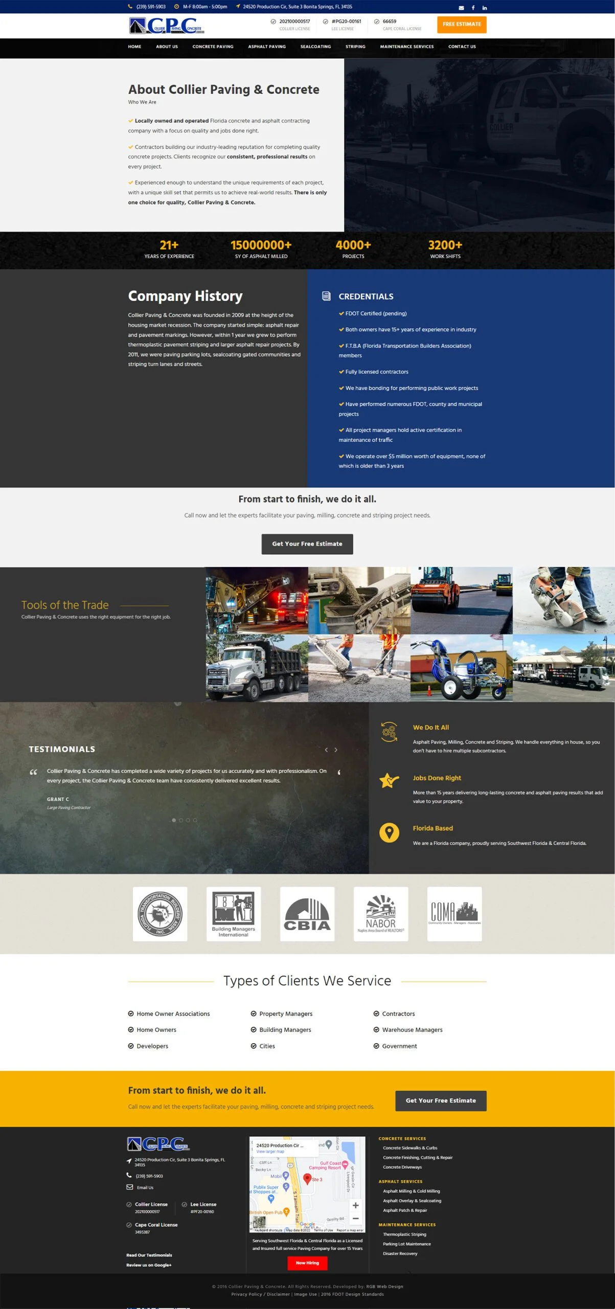 Concrete Paving Company - Website Design