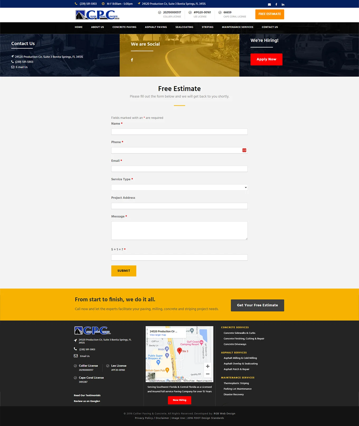 Concrete Paving Company - Website Design