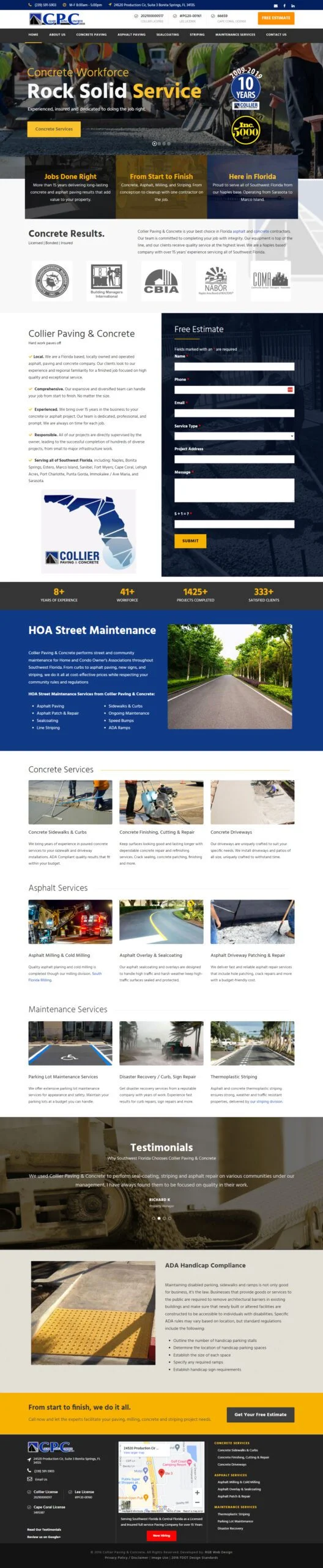 Concrete Paving Company - Website Design
