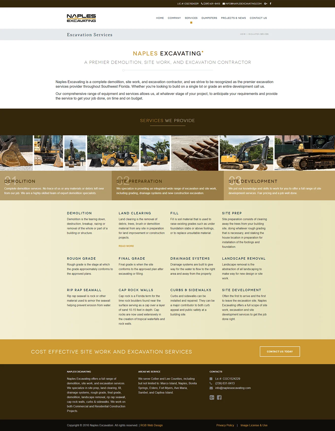 Excavating Company - Web Design Project