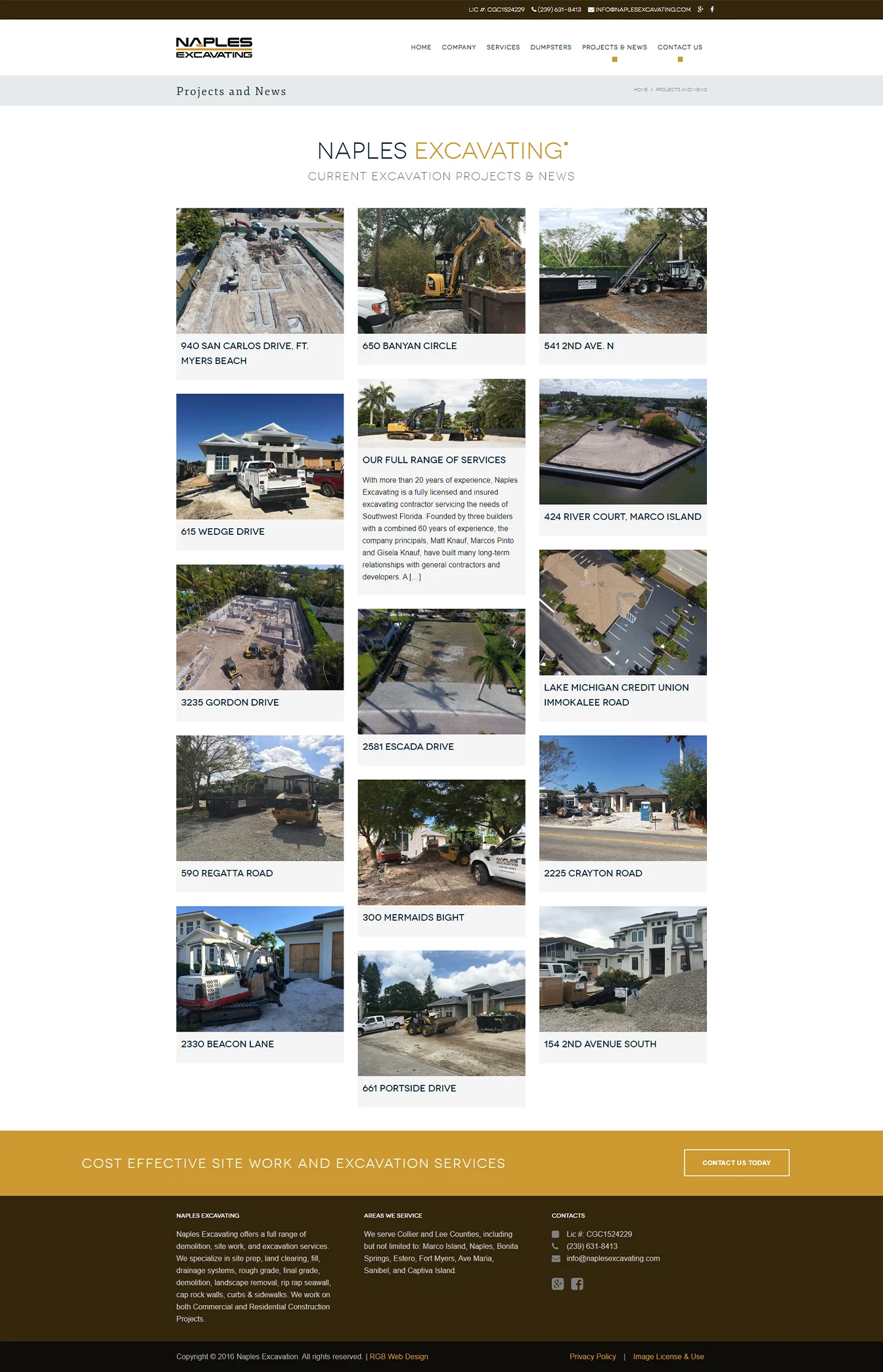 Excavating Company - Web Design Project