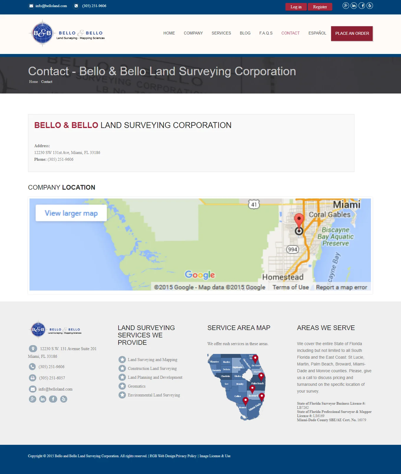 Land Surveying - Web Design Project