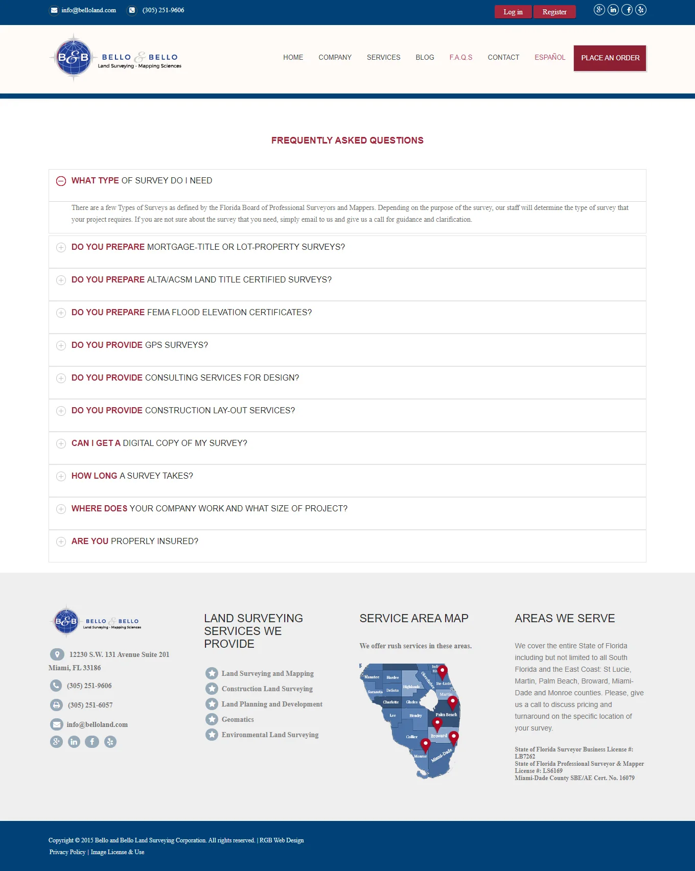 Land Surveying - Web Design Project