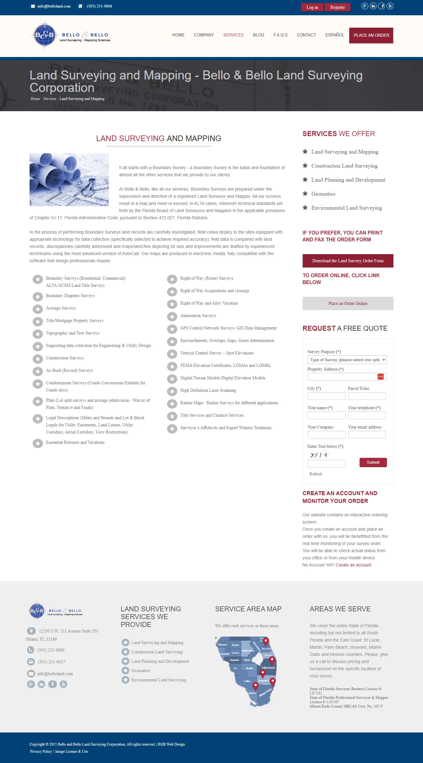 Land Surveying - Web Design Project