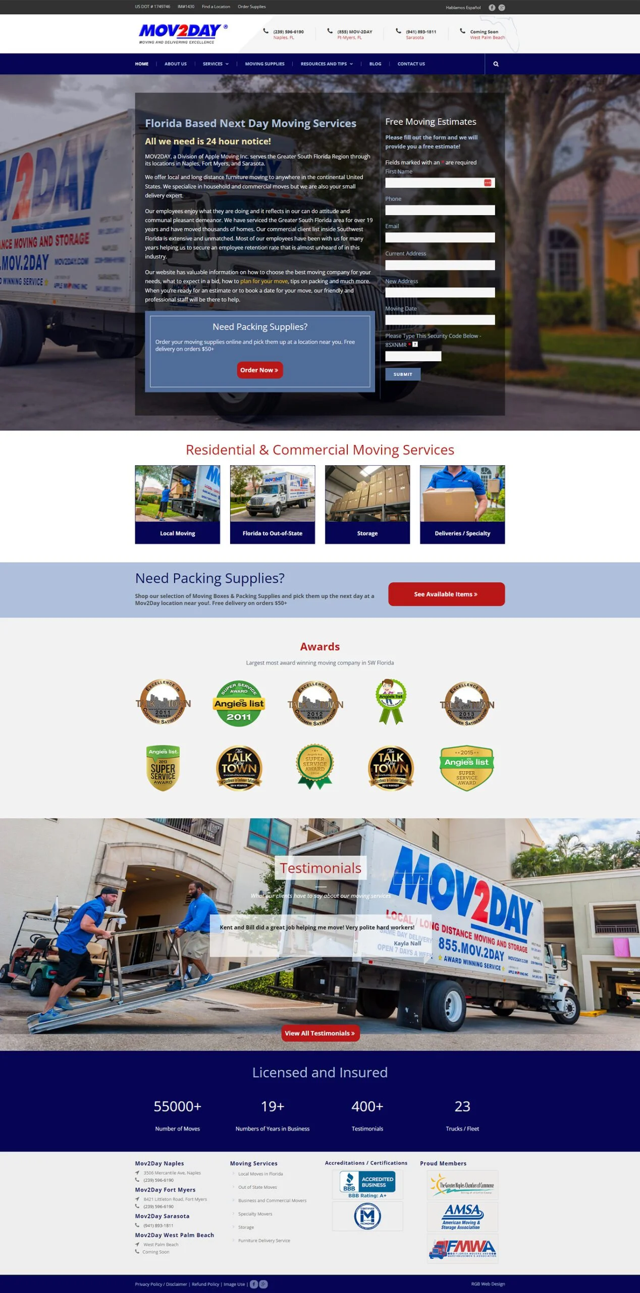 Moving Company - Web Design Project