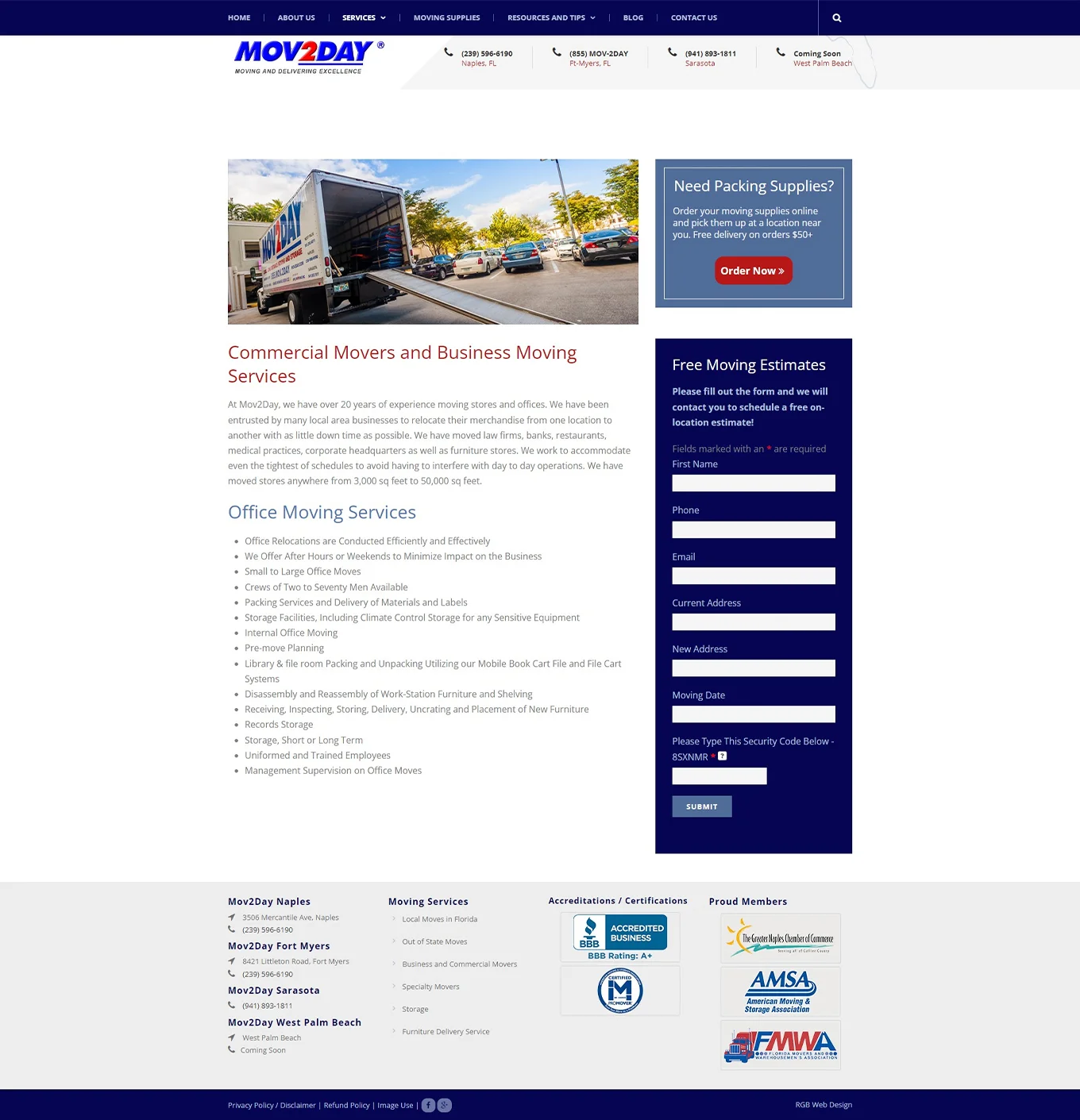 Moving Company - Web Design Project